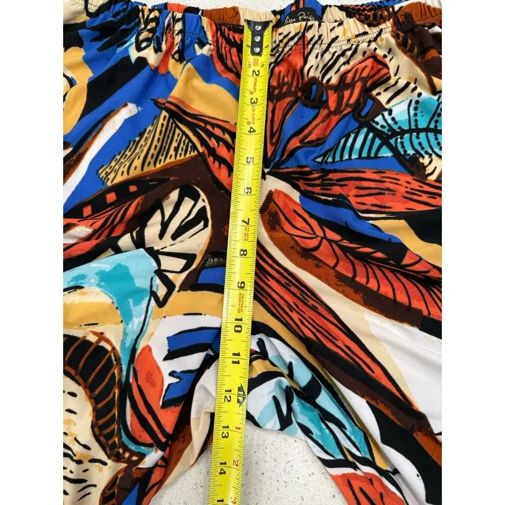 Melissa Paige Women's Palazzo Pants Petites XL Bold Multicolor Print Boho Resort - Picture 7 of 8